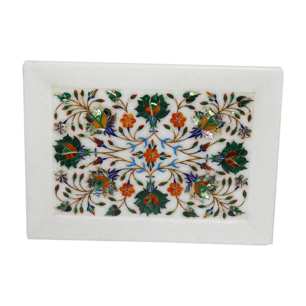 Marble Square Plate Floral Tray - Min Ayn Home Home Decoration