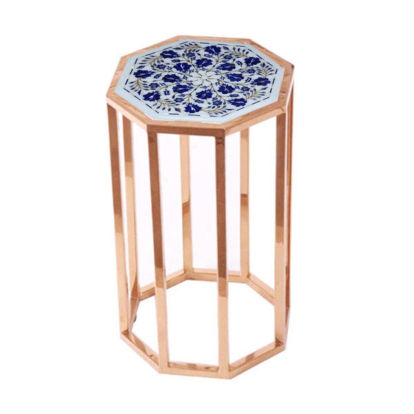 Marble Stainless Steel Side Table - Min Ayn Home Home Decoration
