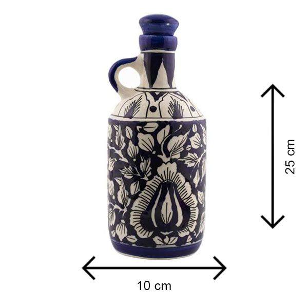 Ceramic Oil Bottle - Dark Blue - Min Ayn Home Home Decoration